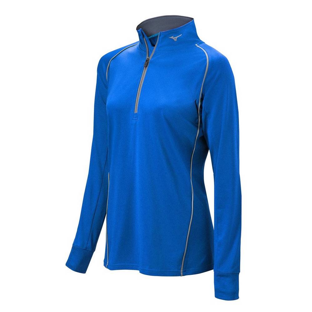 Mizuno Comp 1/2 Zip Long Sleeve - Bayan Pullover - Kraliyet Mavisi Türkiye (MKIABS-029)